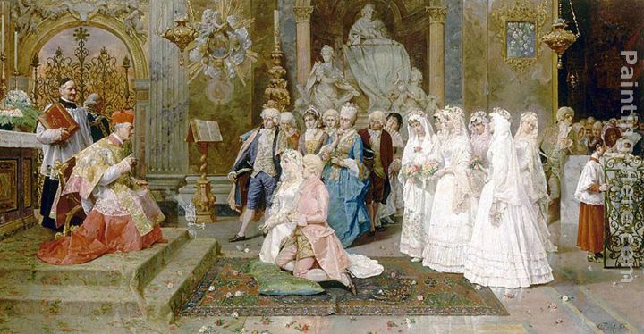 The Wedding painting - Giulio Rosati The Wedding art painting